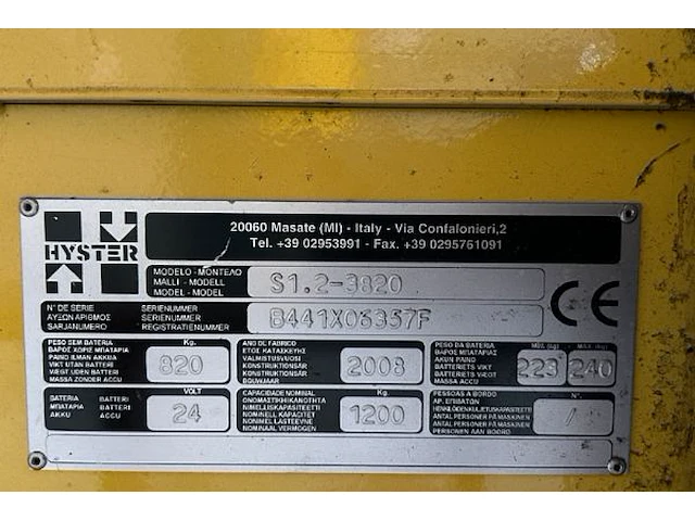 Hyster s1, 2-3820 - afbeelding 14 van  15