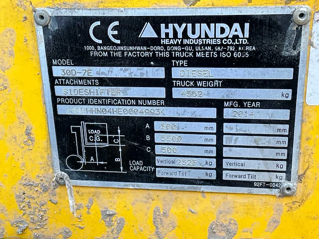 Hyundai 30d-7e vorkheftruck - afbeelding 17 van  24