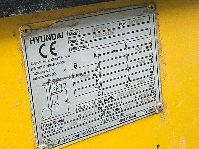 Hyundai hbf30-7 vorkheftruck - afbeelding 12 van  28
