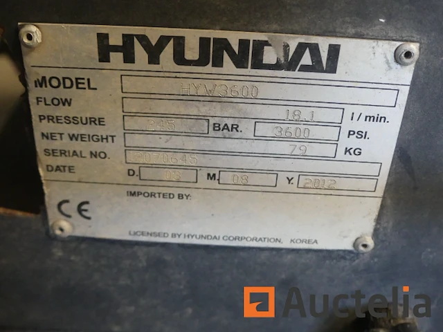 Hyundai hyw 3600 verbrandingsmotor wiel hogedrukreiniger - afbeelding 1 van  10