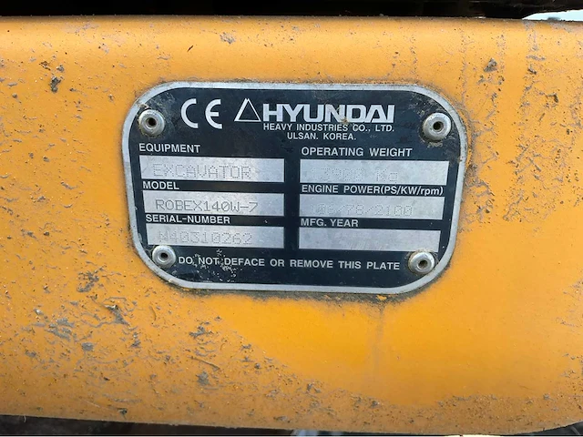 Hyundai robex140w-7 banden graafmachine - afbeelding 9 van  19