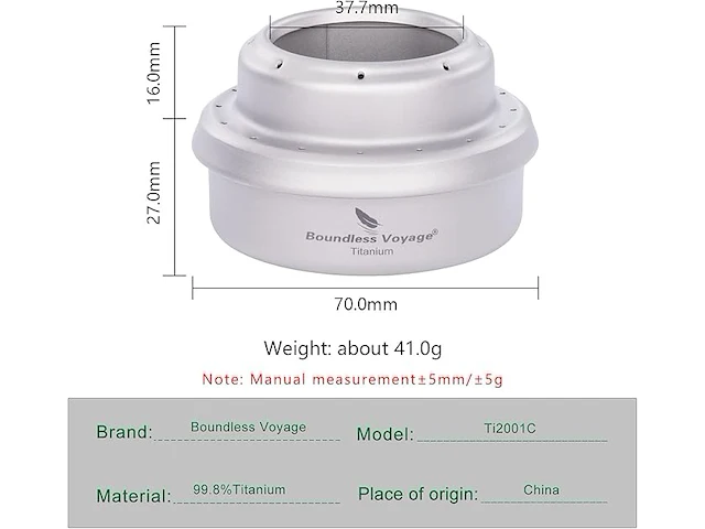Ibasingo titanium alcoholbrander - afbeelding 2 van  4