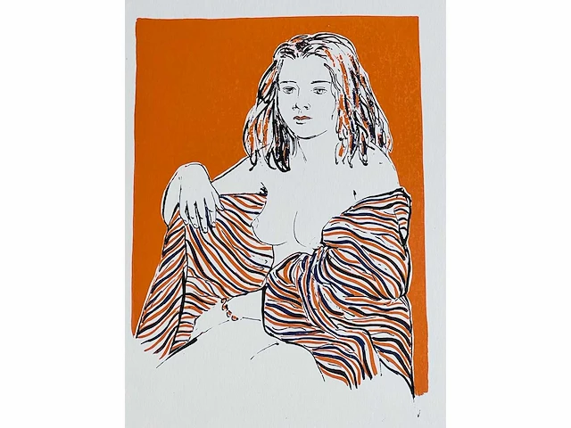 Ida moors - naakt - kleurenlithografie - afbeelding 2 van  6