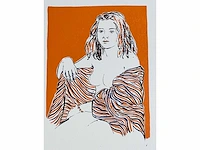 Ida moors - naakt - kleurenlithografie - afbeelding 2 van  6