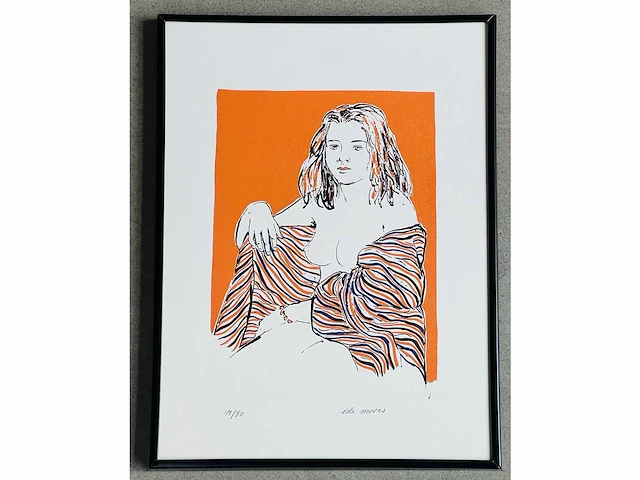 Ida moors - naakt - kleurenlithografie - afbeelding 3 van  6
