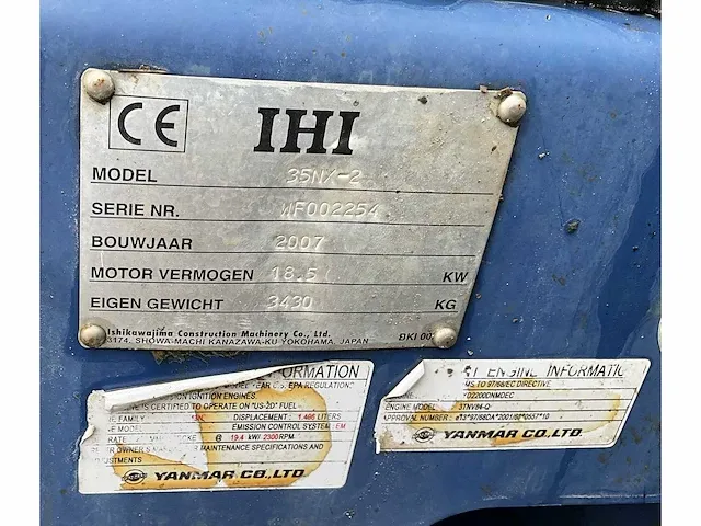 Ihi 35nx2 minigraafmachine 2007 - afbeelding 17 van  28