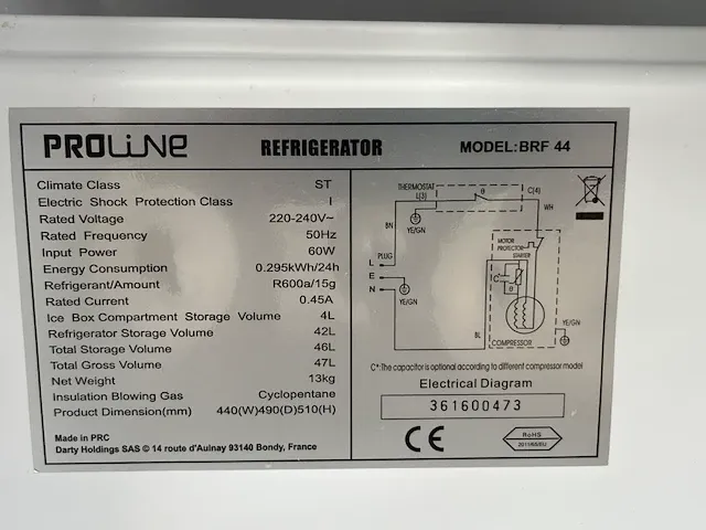 Ijskast proline model brf 45 - afbeelding 4 van  7