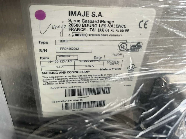 Imaje 9040 inkjetprinter - afbeelding 5 van  5