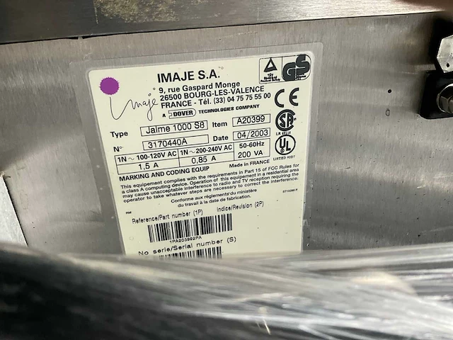 Imaje jaime 1000 inkjetprinter - afbeelding 8 van  9