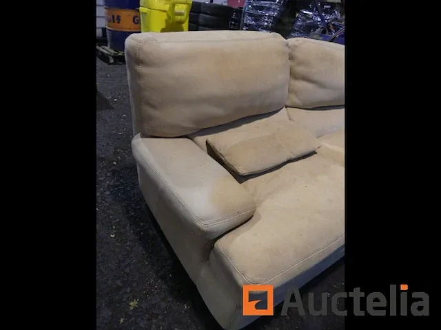 Imitatie lederen bank wit - afbeelding 1 van  5