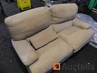 Imitatie lederen bank wit - afbeelding 2 van  5