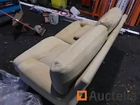 Imitatie lederen bank wit - afbeelding 3 van  5