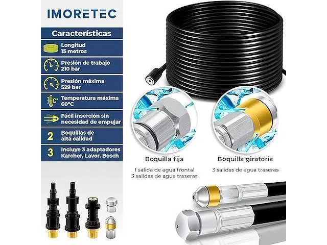 Imoretec afvoerreiniger, 15 m - afbeelding 2 van  2