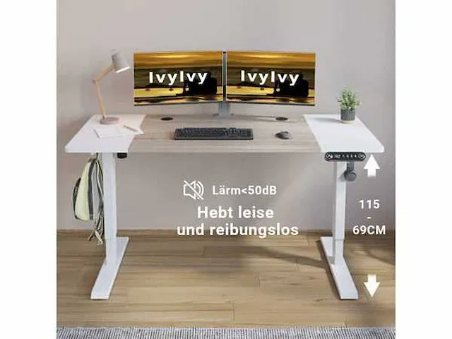 In hoogte verstelbaar bureau - verstelbaar zit/sta bureau - afbeelding 3 van  7