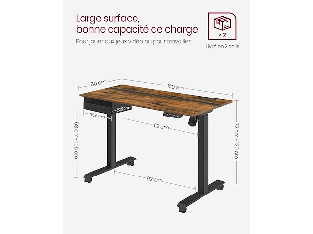 In hoogte verstelbaar elektrisch bureau - afbeelding 5 van  5