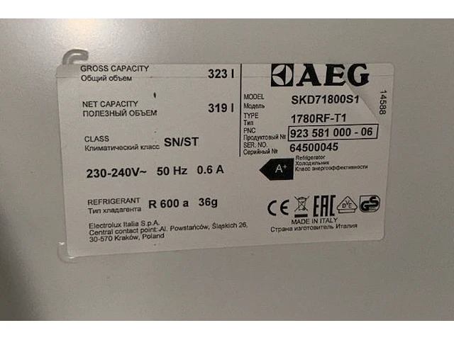 Inbouw koelkast aeg - afbeelding 6 van  6