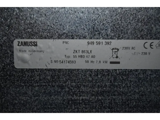Inbouw kookplaat zanussi skt863lx - afbeelding 5 van  5