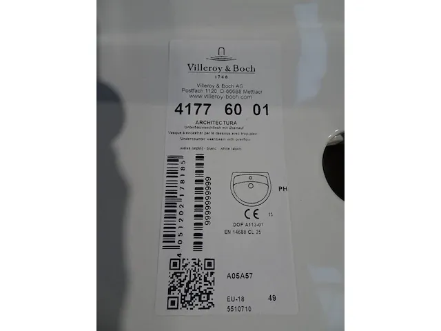 Inbouw lavabo villeroy & boch - afbeelding 2 van  2