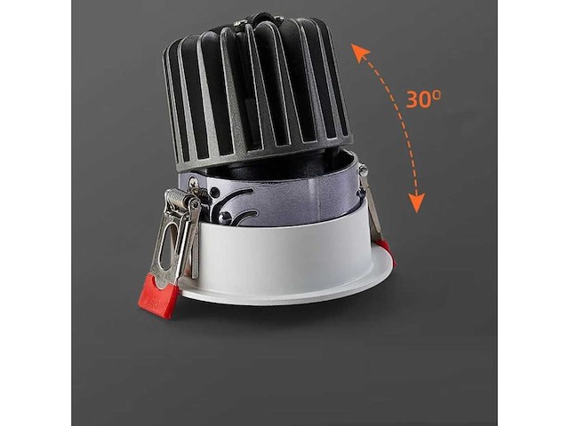 Inbouw led spot – 7w – 3000k warm wit – wit/zwart – cob – ø75mm – ip20(x100) - afbeelding 3 van  6