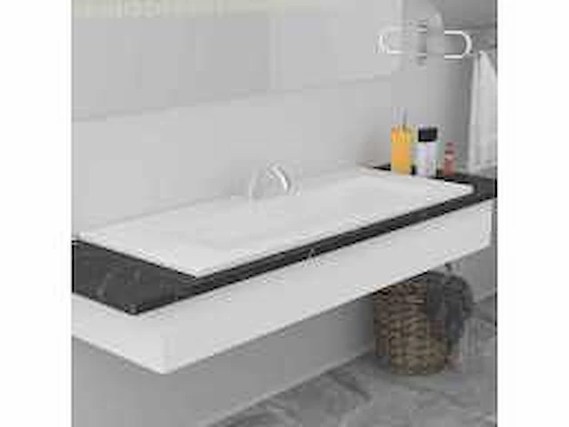 Inbouw wastafel 101 x 39,5 x 18,5 cm keramiek wit - afbeelding 1 van  7