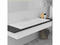Inbouw wastafel 101 x 39,5 x 18,5 cm keramiek wit - afbeelding 1 van  7