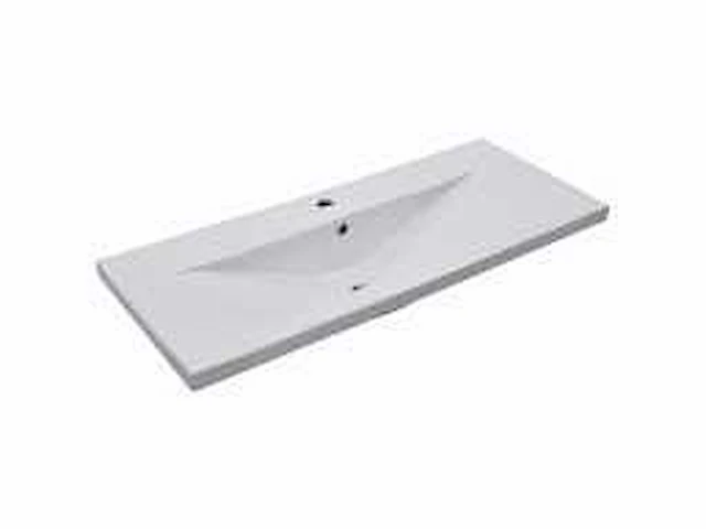Inbouw wastafel 101 x 39,5 x 18,5 cm keramiek wit - afbeelding 2 van  7