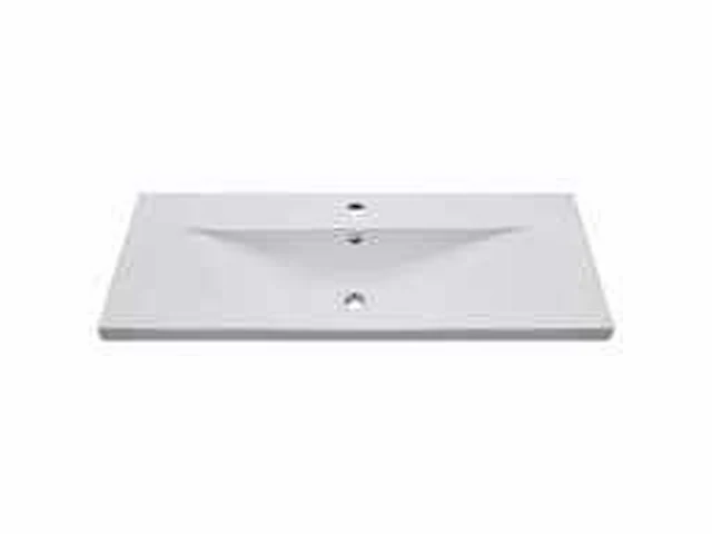 Inbouw wastafel 101 x 39,5 x 18,5 cm keramiek wit - afbeelding 3 van  7