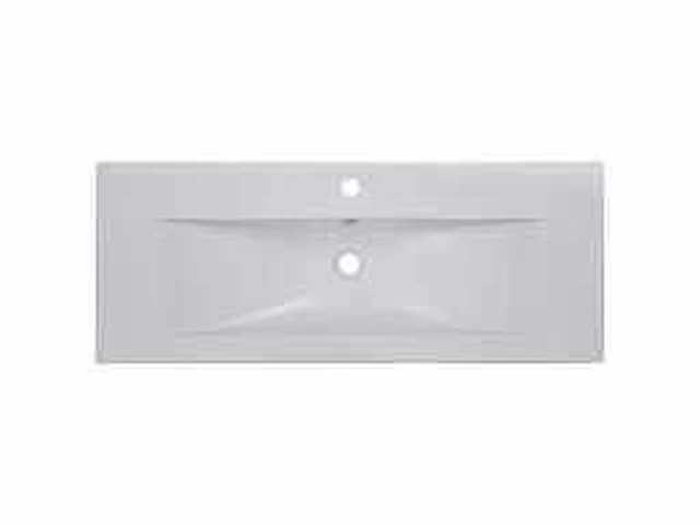 Inbouw wastafel 101 x 39,5 x 18,5 cm keramiek wit - afbeelding 4 van  7