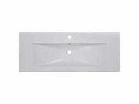 Inbouw wastafel 101 x 39,5 x 18,5 cm keramiek wit - afbeelding 4 van  7