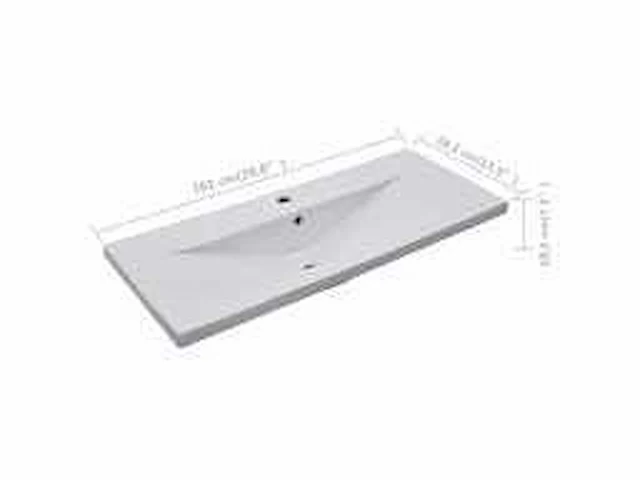 Inbouw wastafel 101 x 39,5 x 18,5 cm keramiek wit - afbeelding 7 van  7