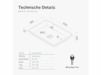 Inbouw wastafel wit - 60 x 38 x 12cm - afbeelding 3 van  8