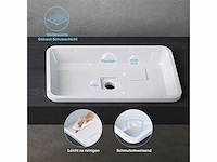 Inbouw wastafel wit - 60 x 38 x 12cm - afbeelding 6 van  8