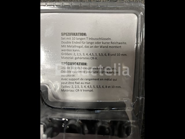 Inbus t-sleutels in rekje - afbeelding 2 van  3