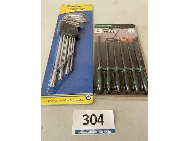 Inbussleutelset tirx 9 dlg + 7 dlg mine vijlenset 95mm - afbeelding 1 van  3