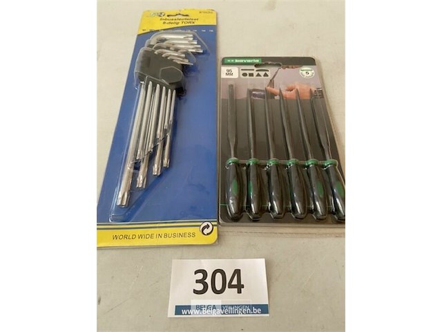 Inbussleutelset tirx 9 dlg + 7 dlg mine vijlenset 95mm - afbeelding 2 van  3