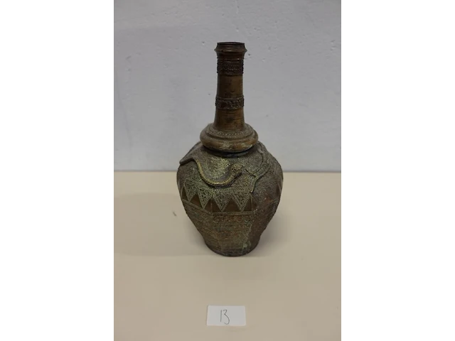 Indische koperen kruik/vaas - afbeelding 1 van  5