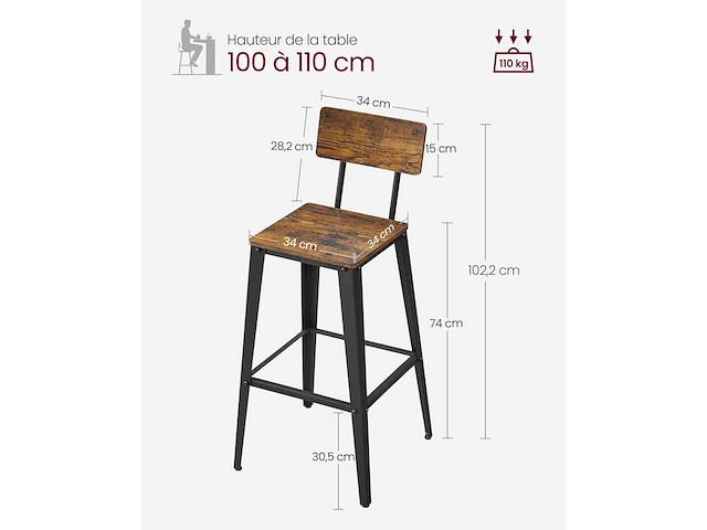 Industrieel barkruk (x6) - afbeelding 3 van  6