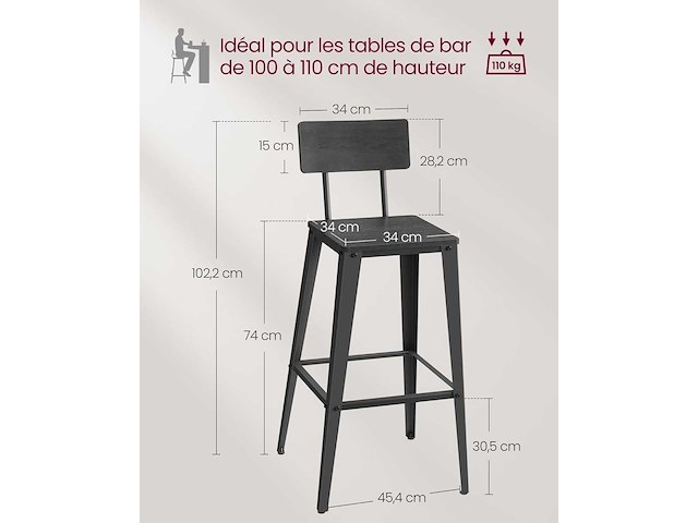 Industrieel barkruk (x6) - afbeelding 5 van  6