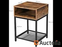Industrieel nachtkastje tafel 40 x 40 x 58 cm - afbeelding 1 van  4