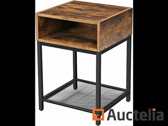 Industrieel nachtkastje tafel 40 x 40 x 58 cm - afbeelding 2 van  4