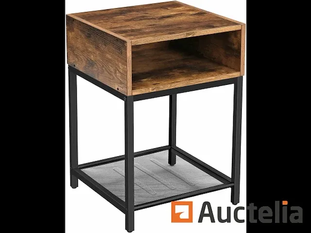 Industrieel nachtkastje tafel 40 x 40 x 58 cm - afbeelding 3 van  4