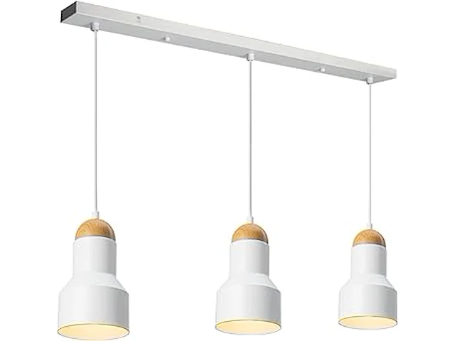 Industrieel vintage hanglamp 3 punten wit - afbeelding 1 van  3