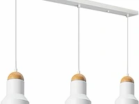Industrieel vintage hanglamp 3 punten wit - afbeelding 1 van  3