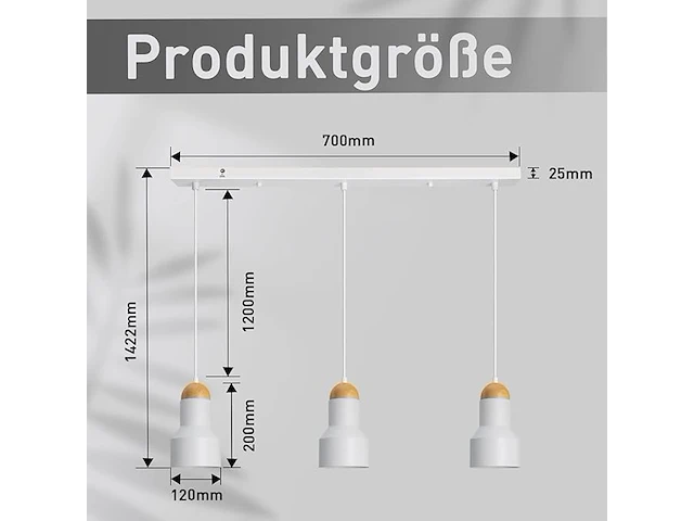 Industrieel vintage hanglamp 3 punten wit - afbeelding 3 van  3