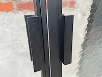 Industriële dubbele stalen deur kathedraalglas (ral 9005) - afbeelding 3 van  8