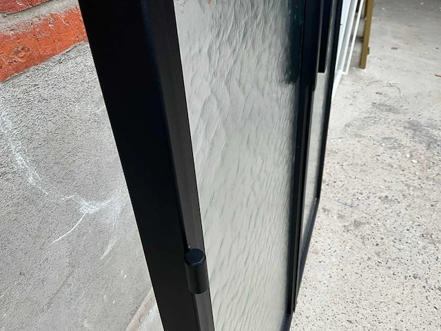 Industriële dubbele stalen deur kathedraalglas (ral 9005) - afbeelding 4 van  8