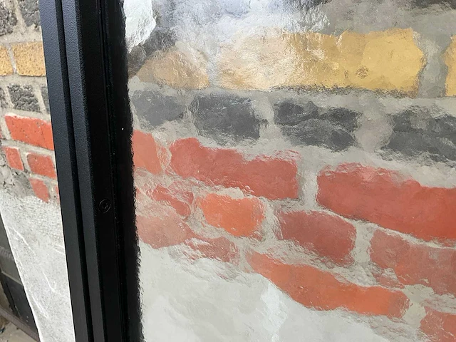 Industriële dubbele stalen deur kathedraalglas (ral 9005) - afbeelding 6 van  8