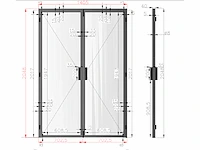 Industriële dubbele stalen deur kathedraalglas (ral 9005) - afbeelding 7 van  8