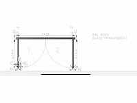 Industriële dubbele stalen deur kathedraalglas (ral 9005) - afbeelding 8 van  8