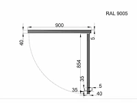 Industriële stalen binnendeur met glas (ral 9005) - afbeelding 6 van  14